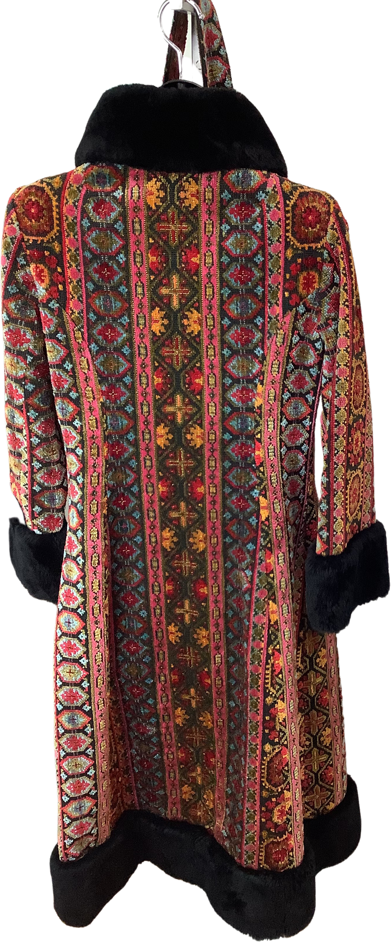 60's- 70's Tapestry Vintage Weave Bohemian Couture Coat With