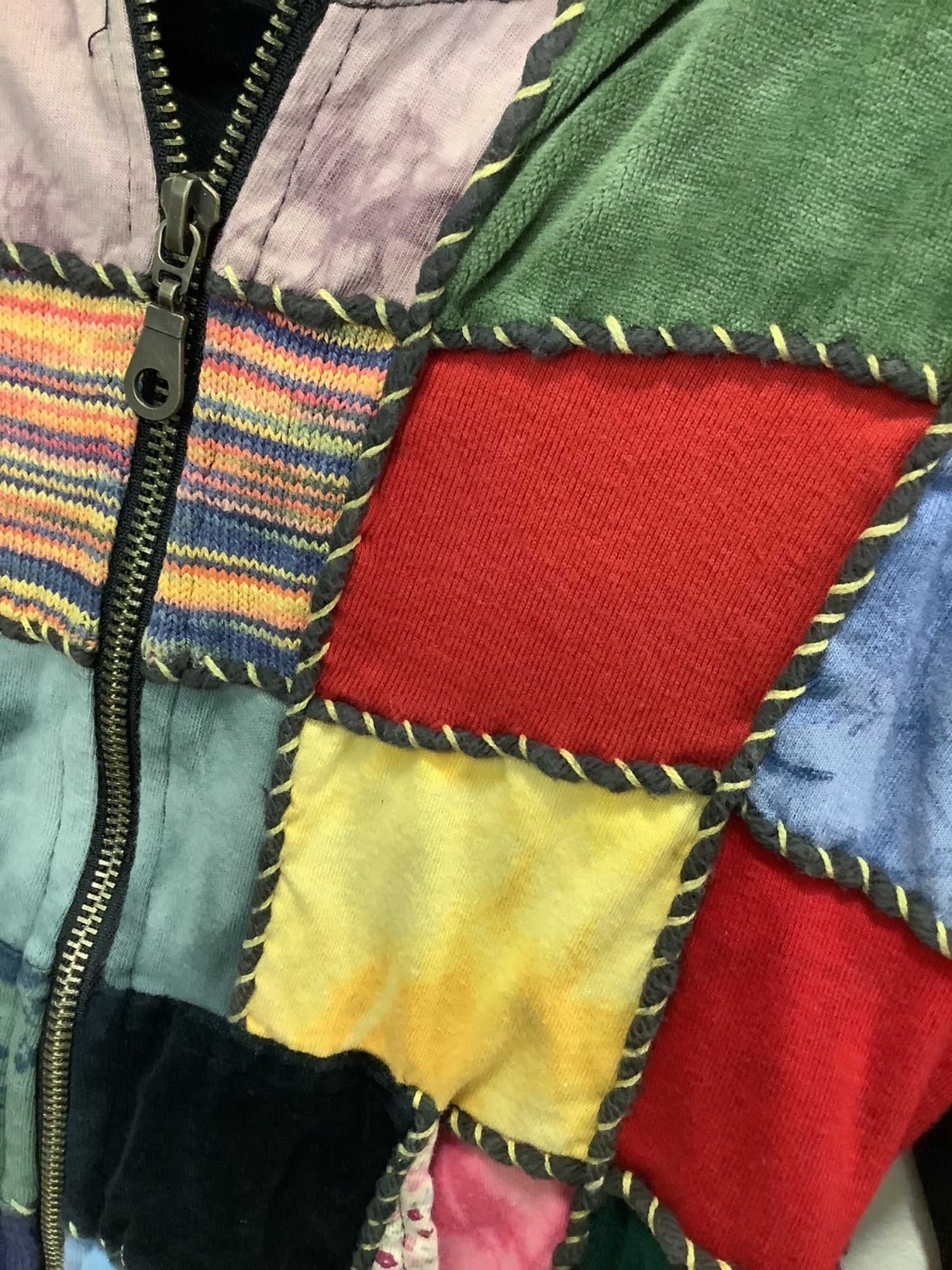 Fleece/Terry selling Cloth Patchwork Jacket/Hoodie